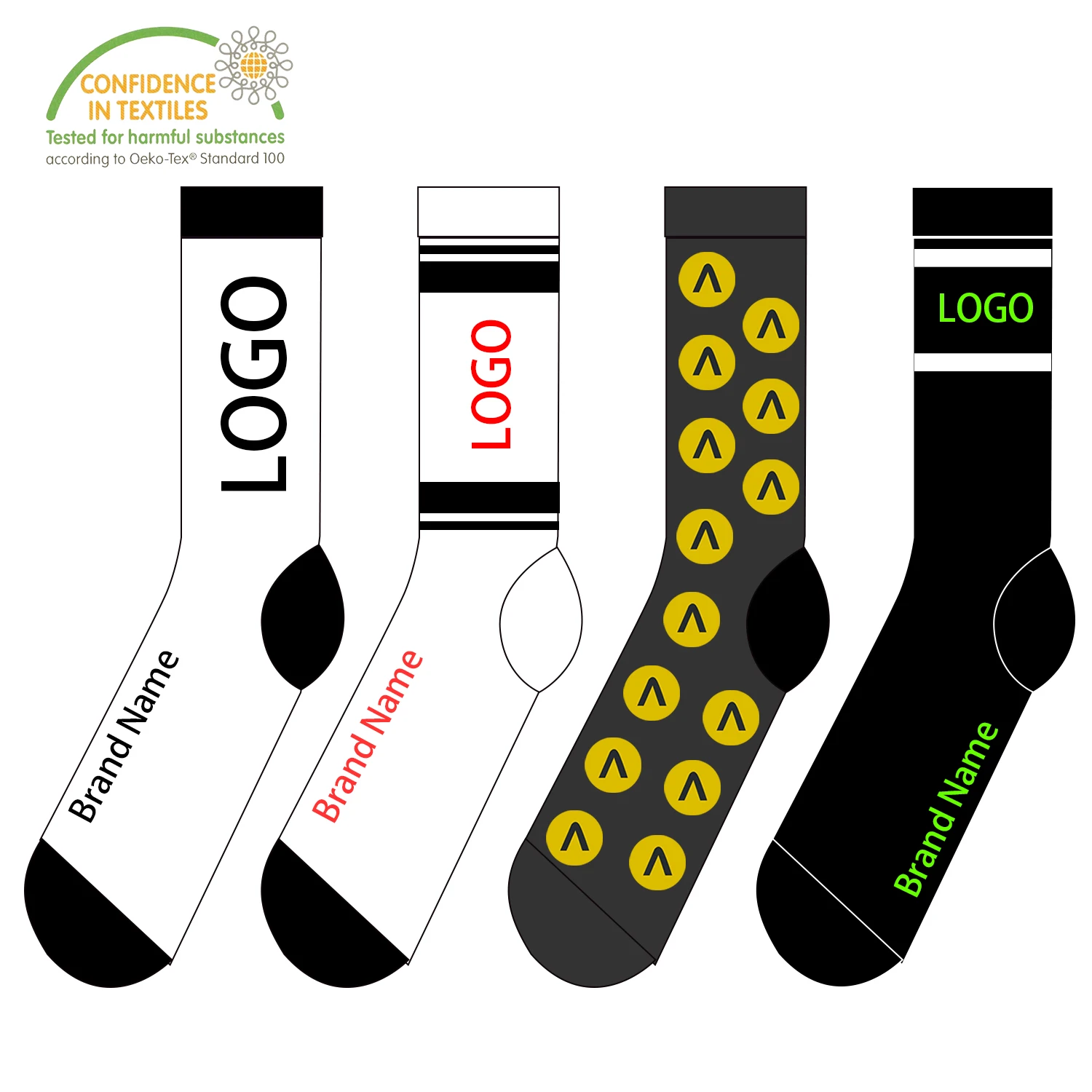 OEM Design Your Own Fancy Novelty Embroidery Sock Men Pattern Logo Chaussettes Customize Cotton Unisex Crew Logo Socks