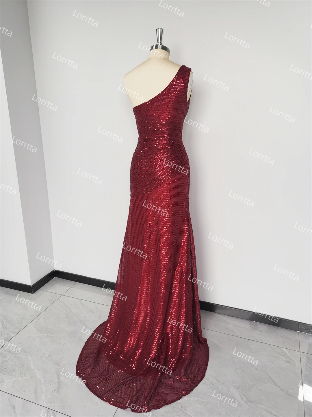 تسلق الترتر واحد الكتف فساتين لحفلات الكوكتيل المرأة بلا أكمام مطوي عارية الذراعين عالية سبليت الزفاف فساتين الضيوف مثير فستان حفلة موسيقية #6