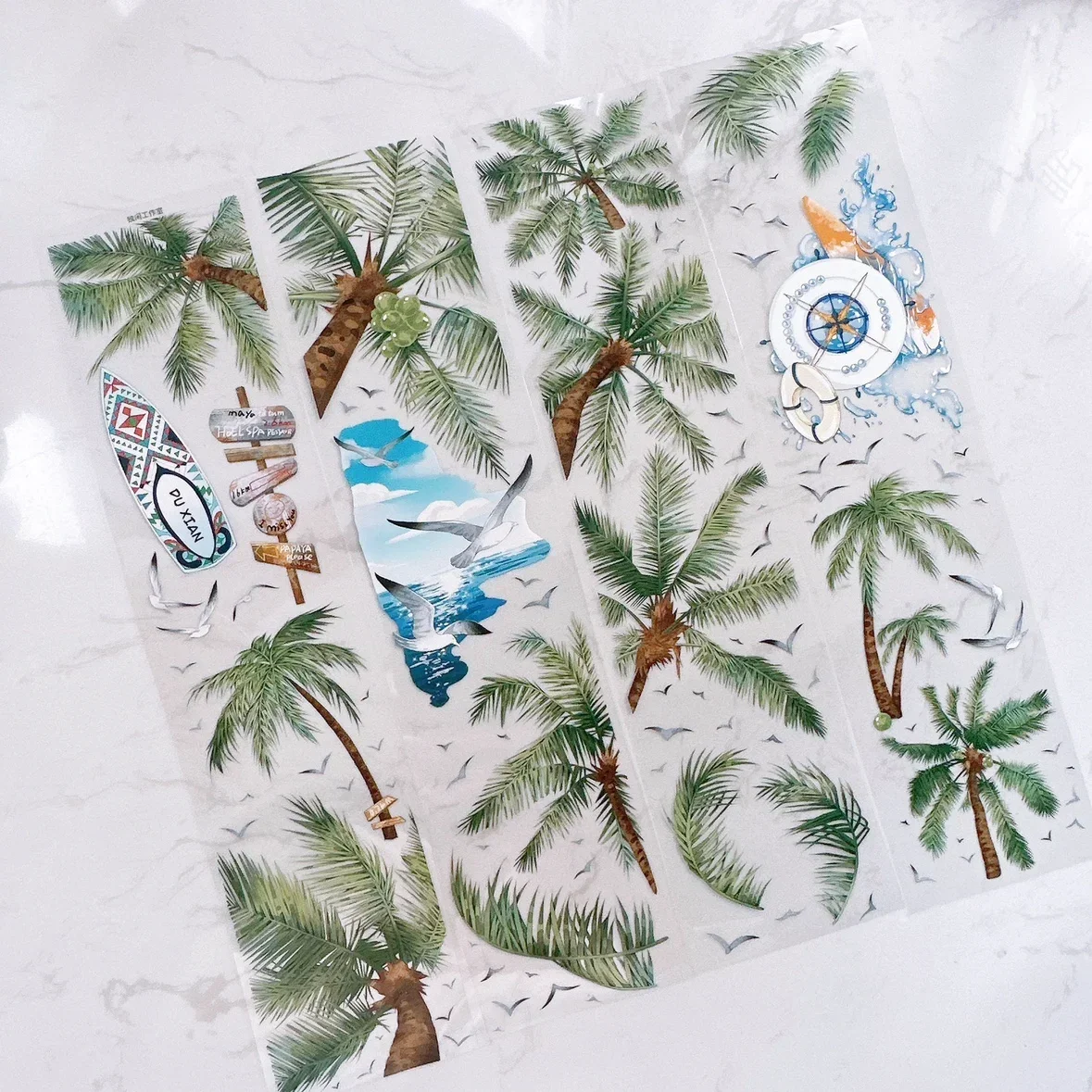 1 Loop Summer Coconut Trees By The Sea Beach Washi PET Tape