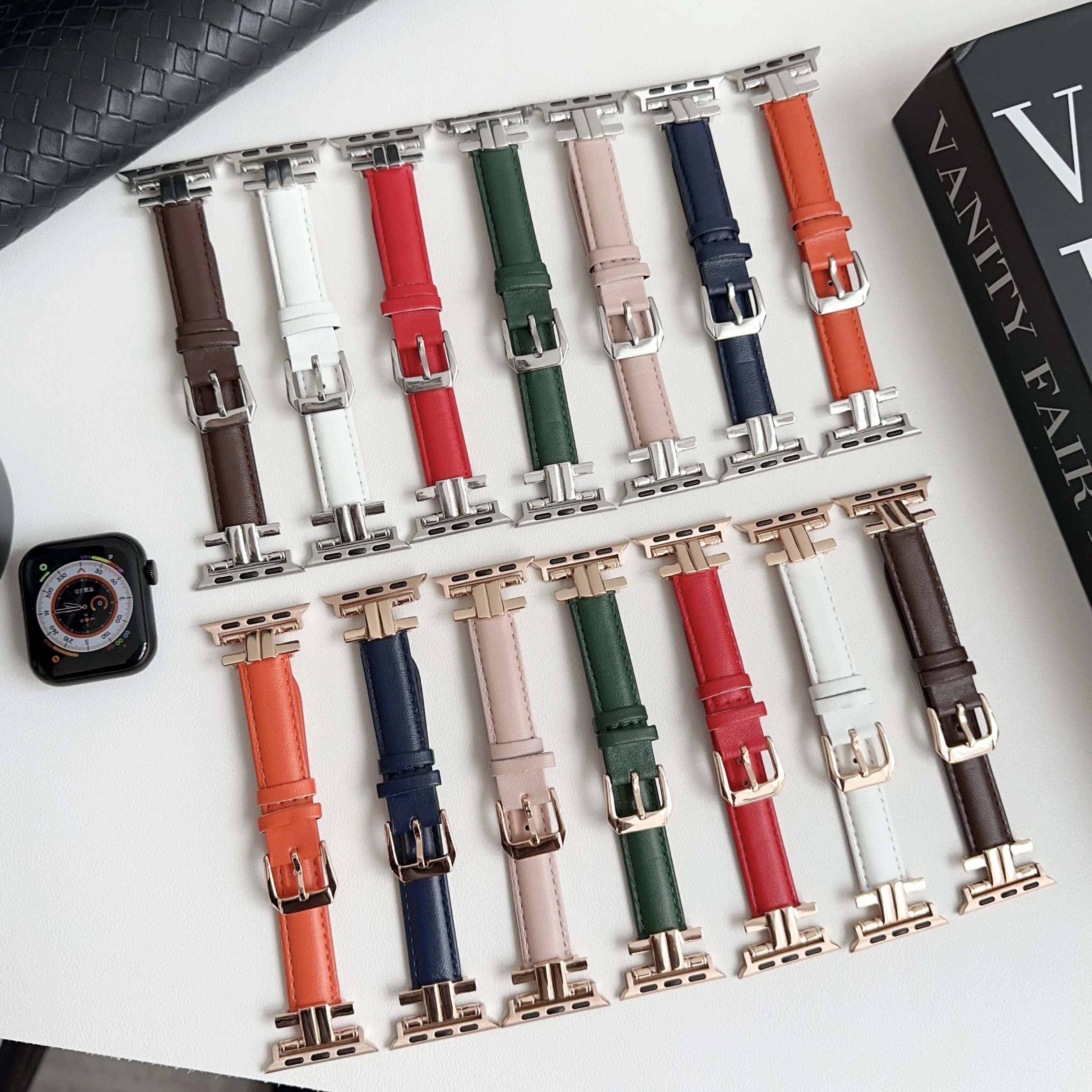 Ремешок кожаный для Apple iwatch band 40/44 мм 45 мм 89 Ultra2 49 мм