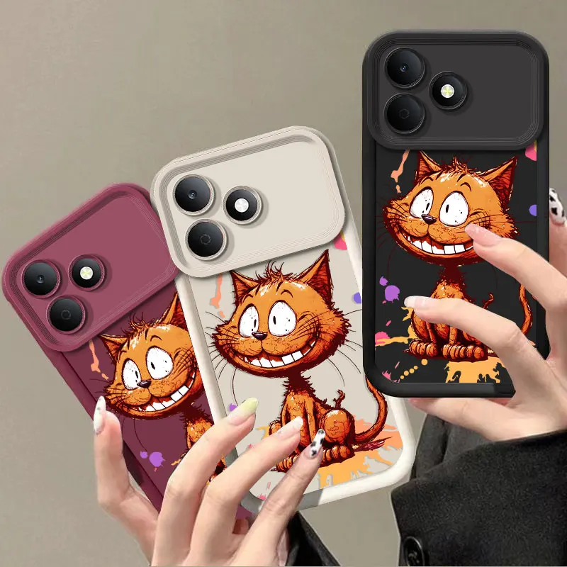 Flexible Silicone Case For Realme Note 80 4G Protective Cover Shockrpoof Smile Cat Print Pattern Funda