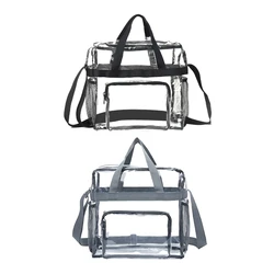 PVC Lady Handbag Large Capacity Transparent Messenger Bag Outdoor Waterproof Shoulder Bag Travel Storage Women Tote Bag