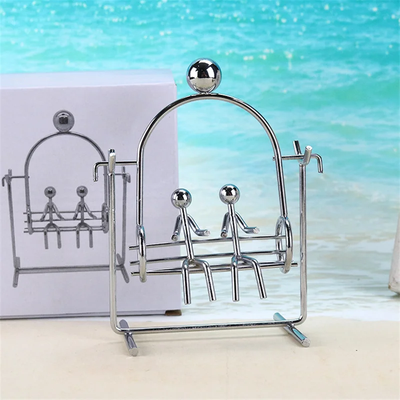 Double People Swing Desktop Ornament Iron Swing Creative Home Desktop Living Room Metal Model Handicraft Birthday Gifts