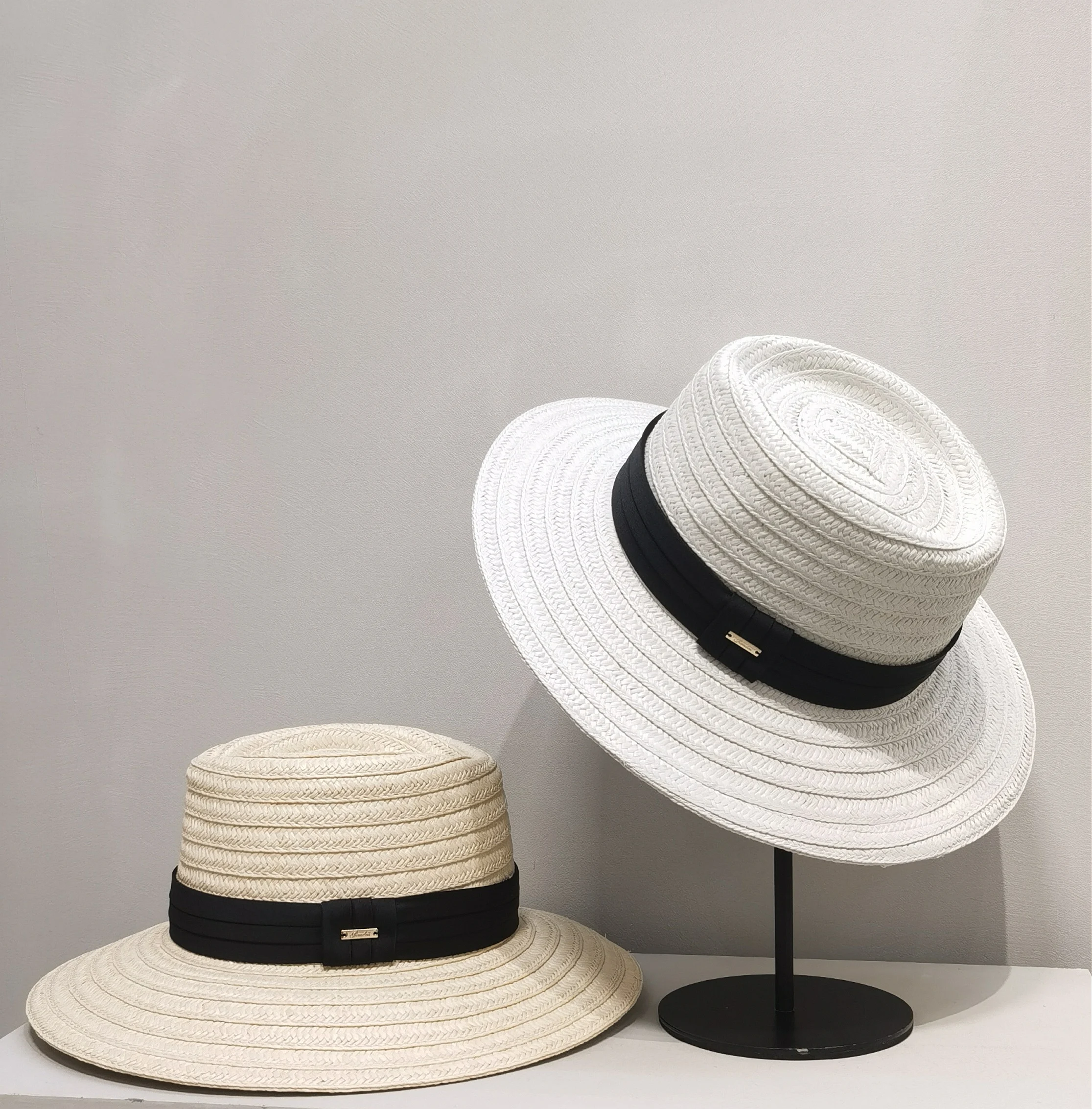 summer-straw-hat-women's-versatile-casual-sunshade-hat-2026-new-holiday-hat-flat-top-small-gift-hat-outing-youth-stripe