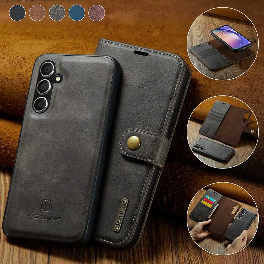 

Detachable Retro Leather Wallet Case for Samsung Galaxy A21S A31 A51 A71 A12 A22 A32 A42 A72 A52S 4G 5G Case Magnetic Flip Cover