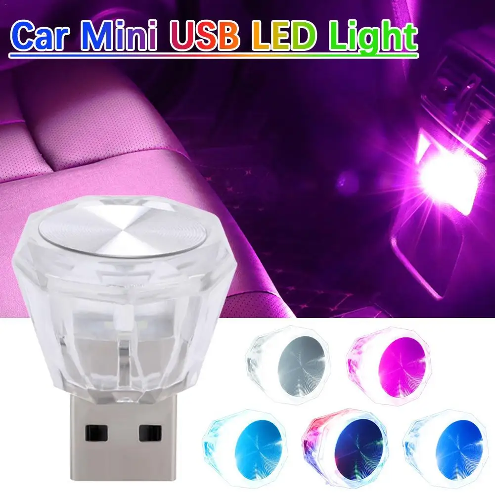 

Car Mini USB LED Light Decorative Atmosphere Lamp Colorful Night Light Wiring-Free Auto Interior Lighting Accessories Supplies