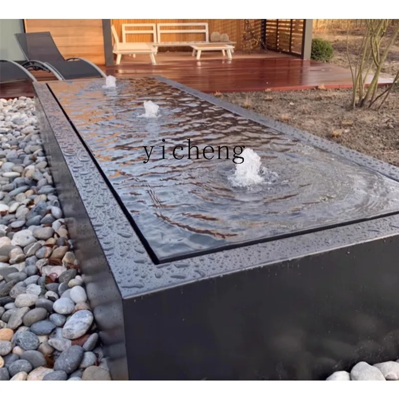 BJ-4 Fountain Water Feature Sketch Courtyard Pastoral Rockery Stainless Steel Metal Ornament Cornucopia