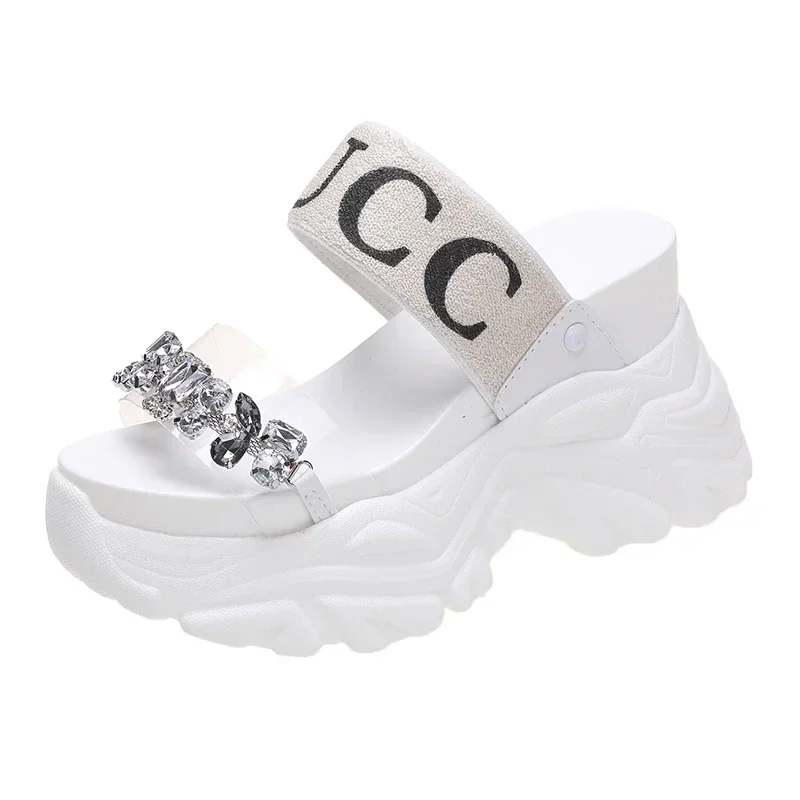 

2021 New Summer Fashion Women Wedges Sandals Beach Casual Woman Platform Open Toe Shoes Ladies All-match Rhinestone Sandals