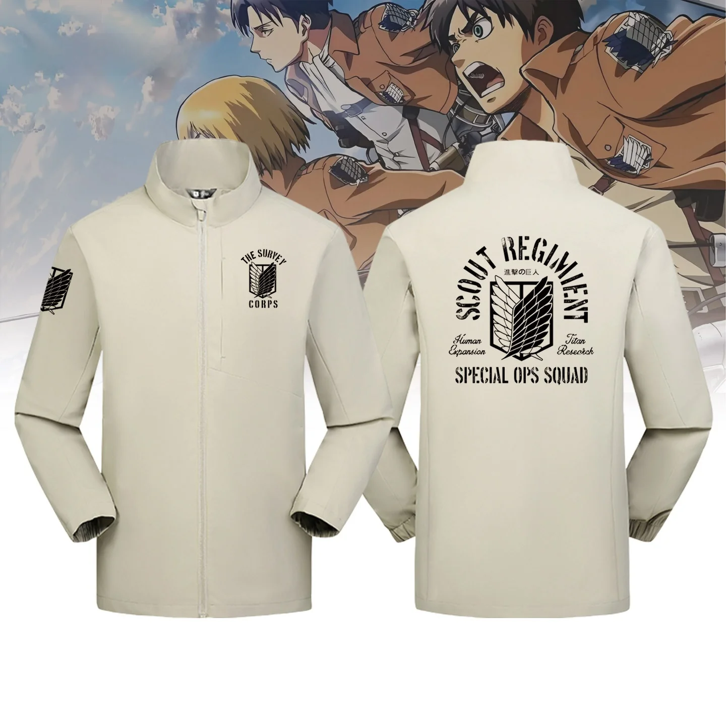 attack-on-titan-men's-printed-stand-collar-jacket-anime-surroundings-free-wing-polyester-fiber-zipper-closure-winter-coat