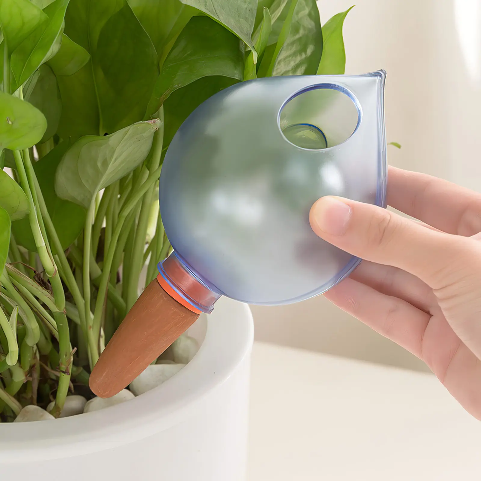 3Pcs Automatic Watering Globes for Plants Smile Face Design Self Watering Planter Insert for Indoor Outdoor Gardens Bonsai