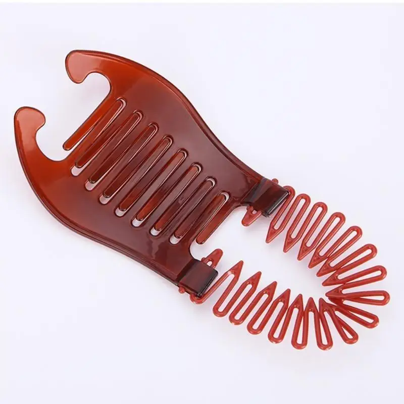 

652F Двухсторонняя расческа для волос Lazy Person с нескользящим держателем для хвоста для укладки девочек