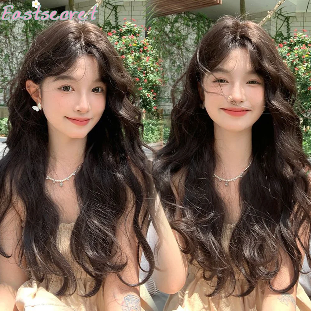 

Парики EAST Princesse для женщин, коричневые длинные вьющиеся волосы, парик с большой волной, натуральные кудри, повязка на голову, парик Лолиты, термостойкий синтетический парик