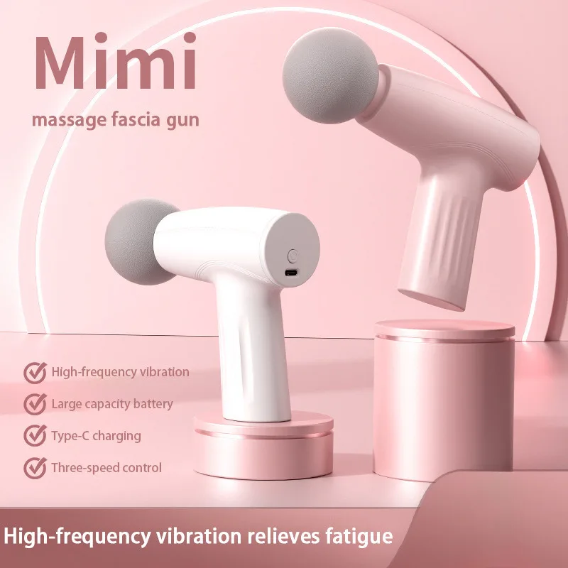 Fascial Massage Gun Electric Percussion Massager Body With 4 Replaceable Massage Head Muscle Relaxation Impact Electric Massager