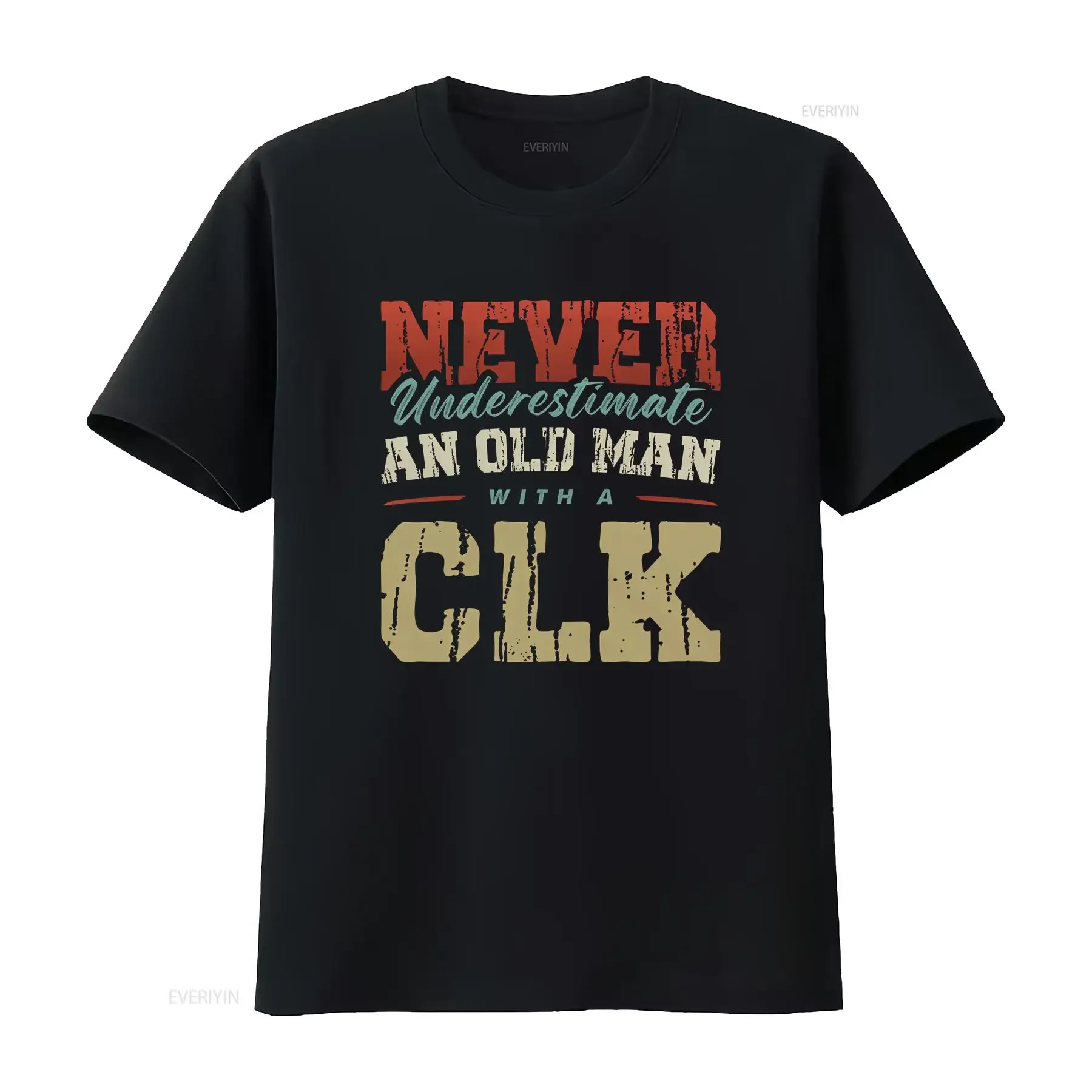 Never Underestimate an Old Man with a CLK T Shirt vintage Washed Versatile Unisex Casual Top For Everyday Wear Stylish homme