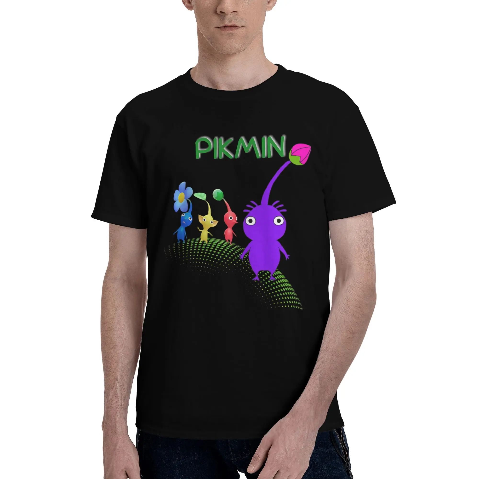 Pikmin   Men's T Shirt Pikmin  Unique Tees Short Sleeve Crewneck Cotton Printing Clothing T-Shirt