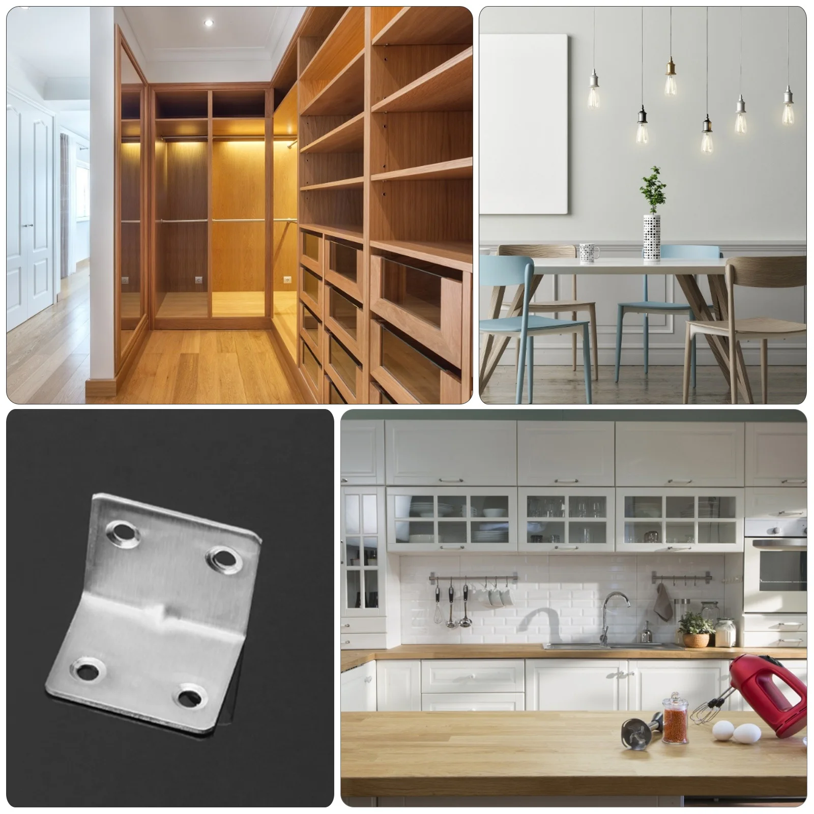 

16Pcs Stainless Steel Corner Brackets Right Angle Heavy Duty Brace Furniture Joint Fastener Hardware Corner Brace