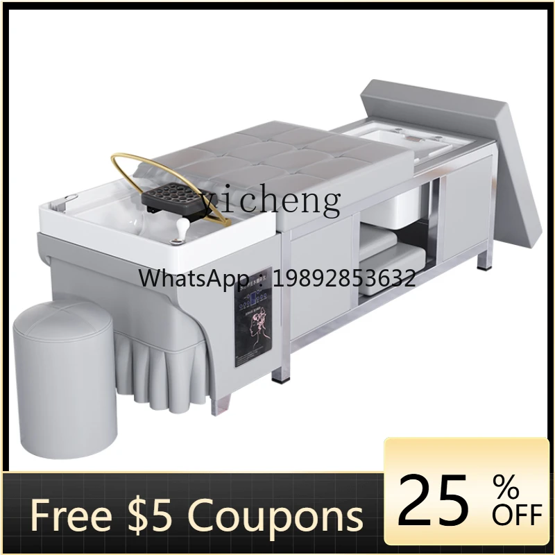 AB  Shampoo Chair Head Therapy Bed Water Circulation with Pedicure Shampoo Chair Barber Shop