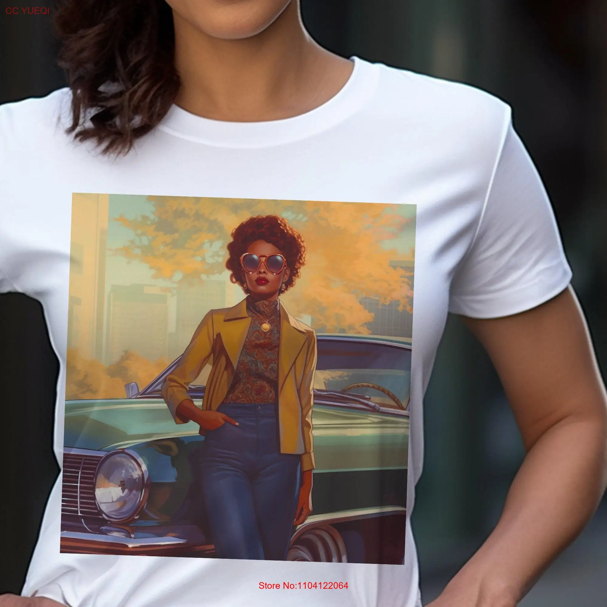 Classic Woman T Shirt 70s Vibe Old School Cool Melanin Lady Afro Hair Vintage Culture Black Women Art