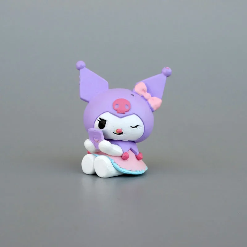 Sanrio-figura de Anime de Cinnamoroll Melody, Hello Kity, Pachacco, Kuromi, Mini trajes de dibujos animados Kawaii, decoración, regalos para niños, Juguetes