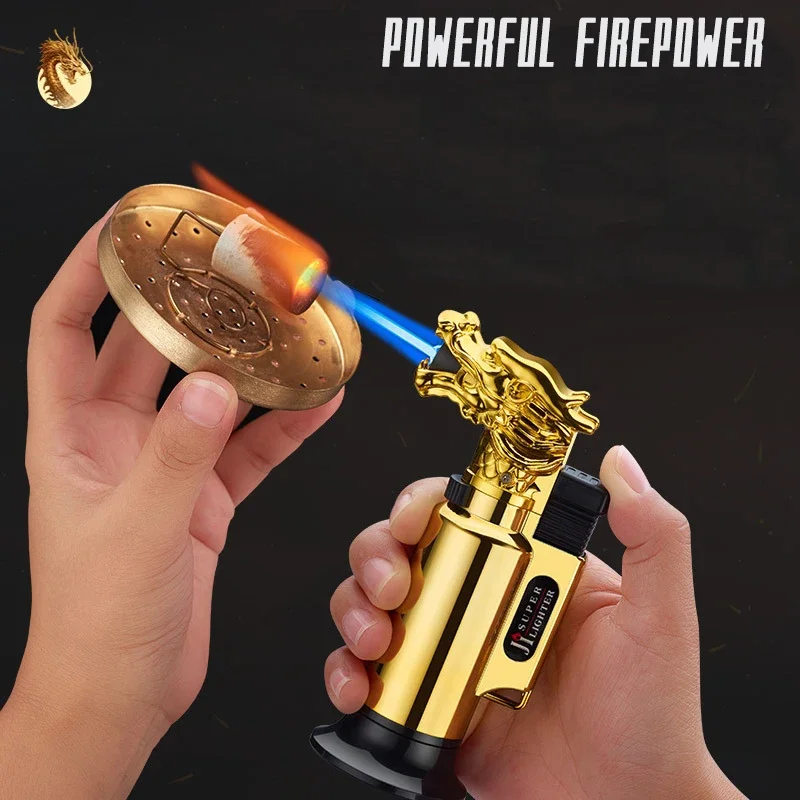 

New High-capacity Kitchen Outdoor Barbecue Cigar Lighter Spray Gun Flashlight Gas Jet Windproof Turbine Lighter Camping Gadgets