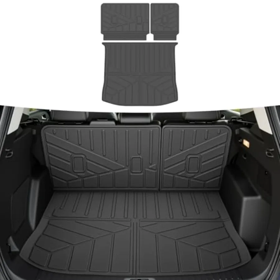 

All Weather Rear Cargo Mat for 2015-2025 Ford Edge 5 Seats Trunk Mat with Seat Back Cover Accessories Black Durable Waterproof