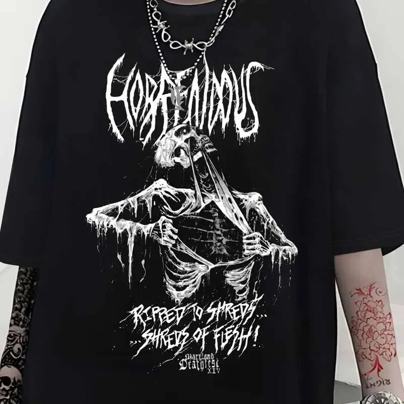 New Gothic Female Punk Dark Streetwear T-Shirt Y2K T Shirt Punk Style Short Sleeve O Neck Summer Sport Shirt Fashion Jogging Top