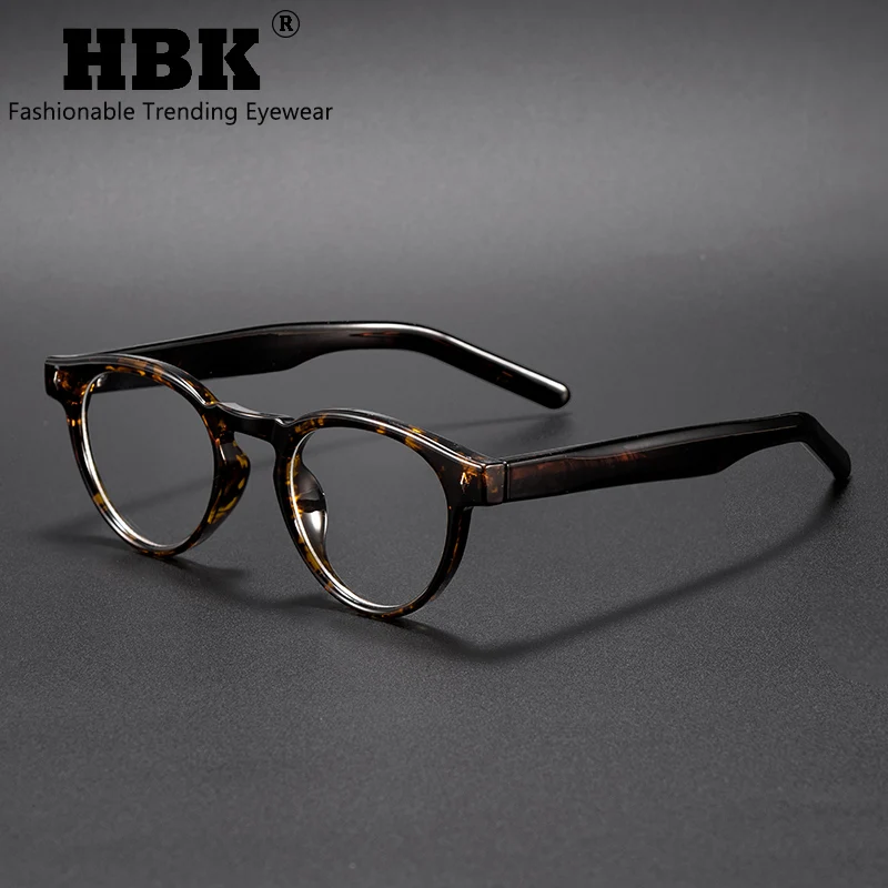 

HBK Classic Round Glasses frames for men Simple Design Cellulose Propionate Temple Tips Women Anti Blue Light Glasses Frame