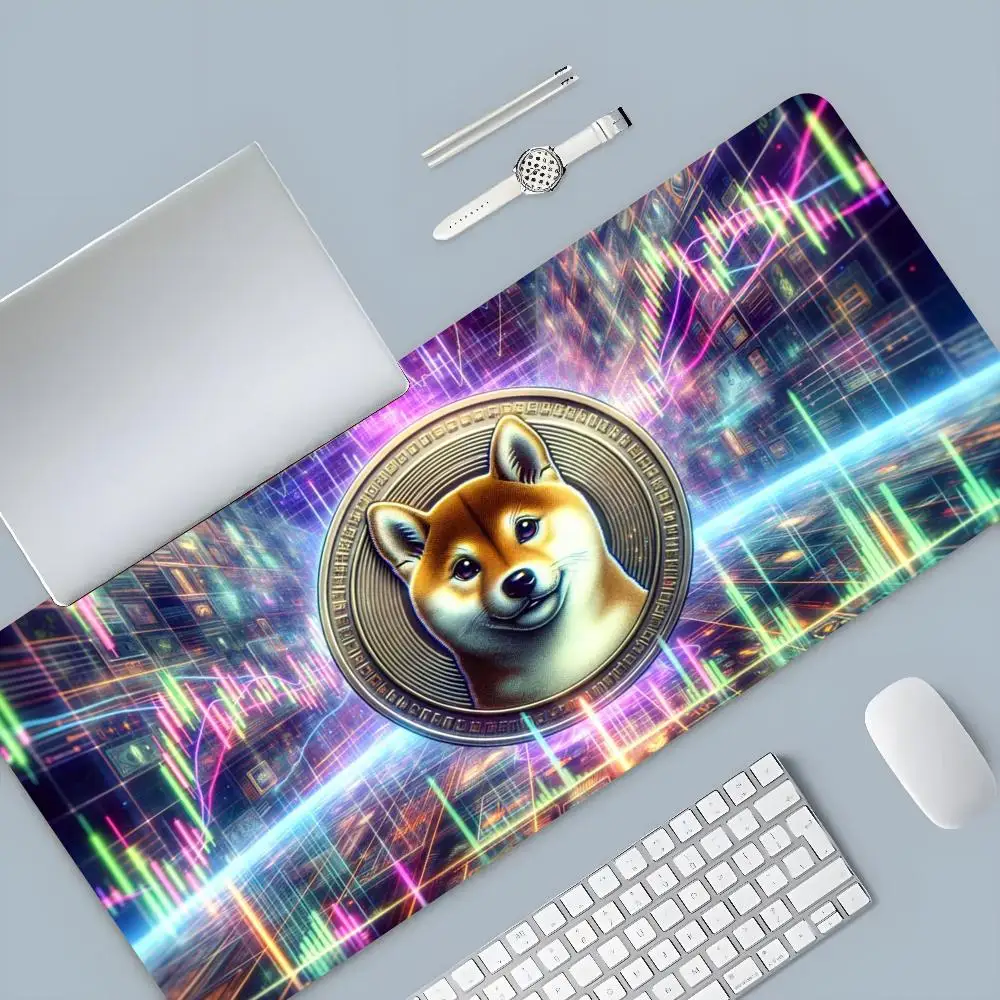 Shiba Inu coin Shib Mouse Pad Cartoon Lockedge Large Gaming Pad Computer Gamer Keyboard Mouse Mat Desk Mousepad for PC Desk Pad