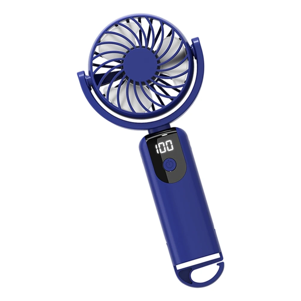MINI-Handheld Fan Outdoor Dormitory Desktop Digital Display With Adjustable 100 Levels Fan Pvc For Office Travel Outdoor