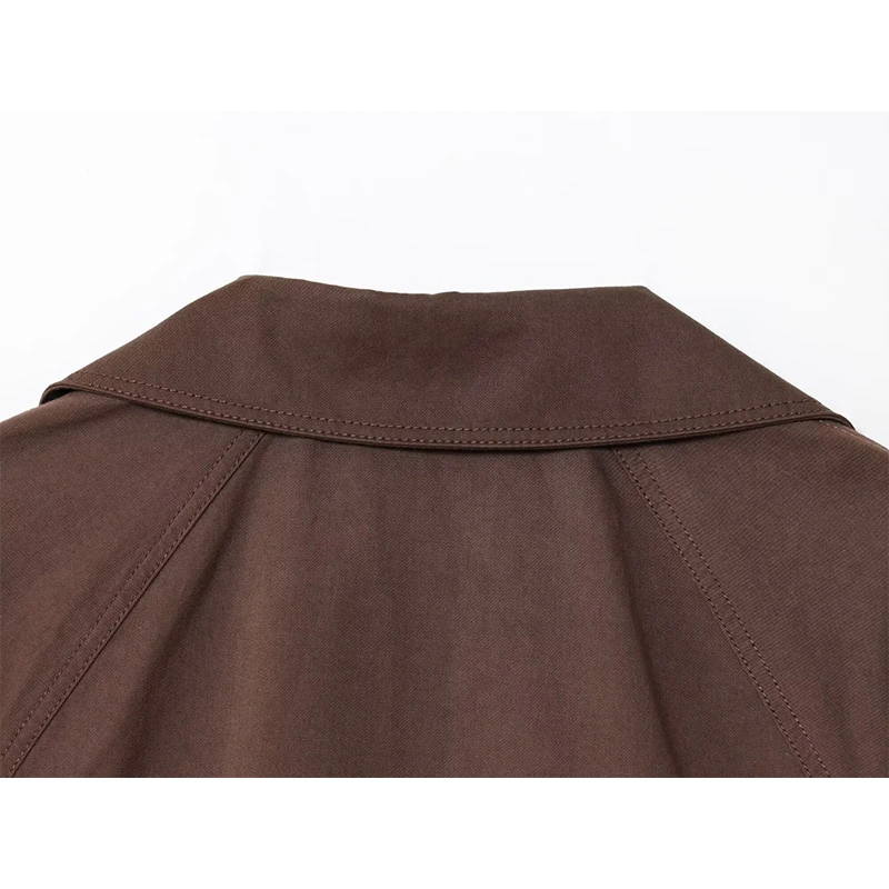 YENKYE 2025 frauen Kurze Windjacke Langarm Revers Kragen Mit Gürtel Elegante Trenchcoat Herbst Winter Neue Oberbekleidung