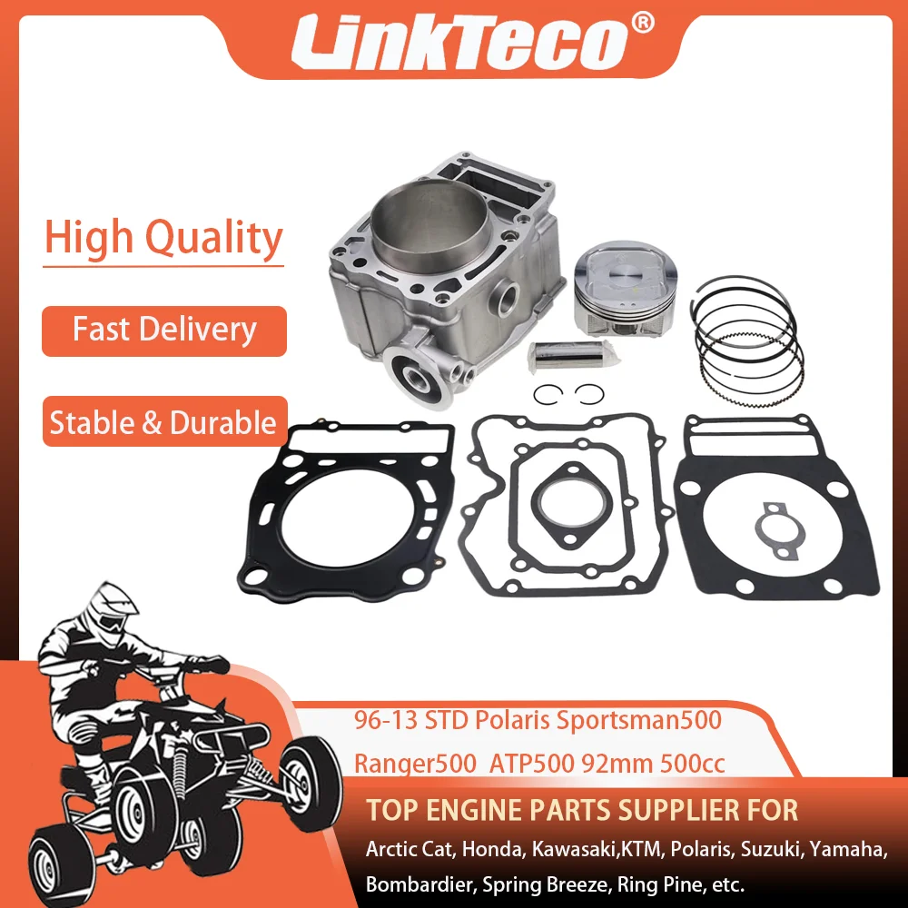ATV 96-13 STD 92mm Cylinder Piston Top End Kit For Polaris Ranger Sportsman Magnum Scrambler Xplorer 500 3087221 3087224 3089966