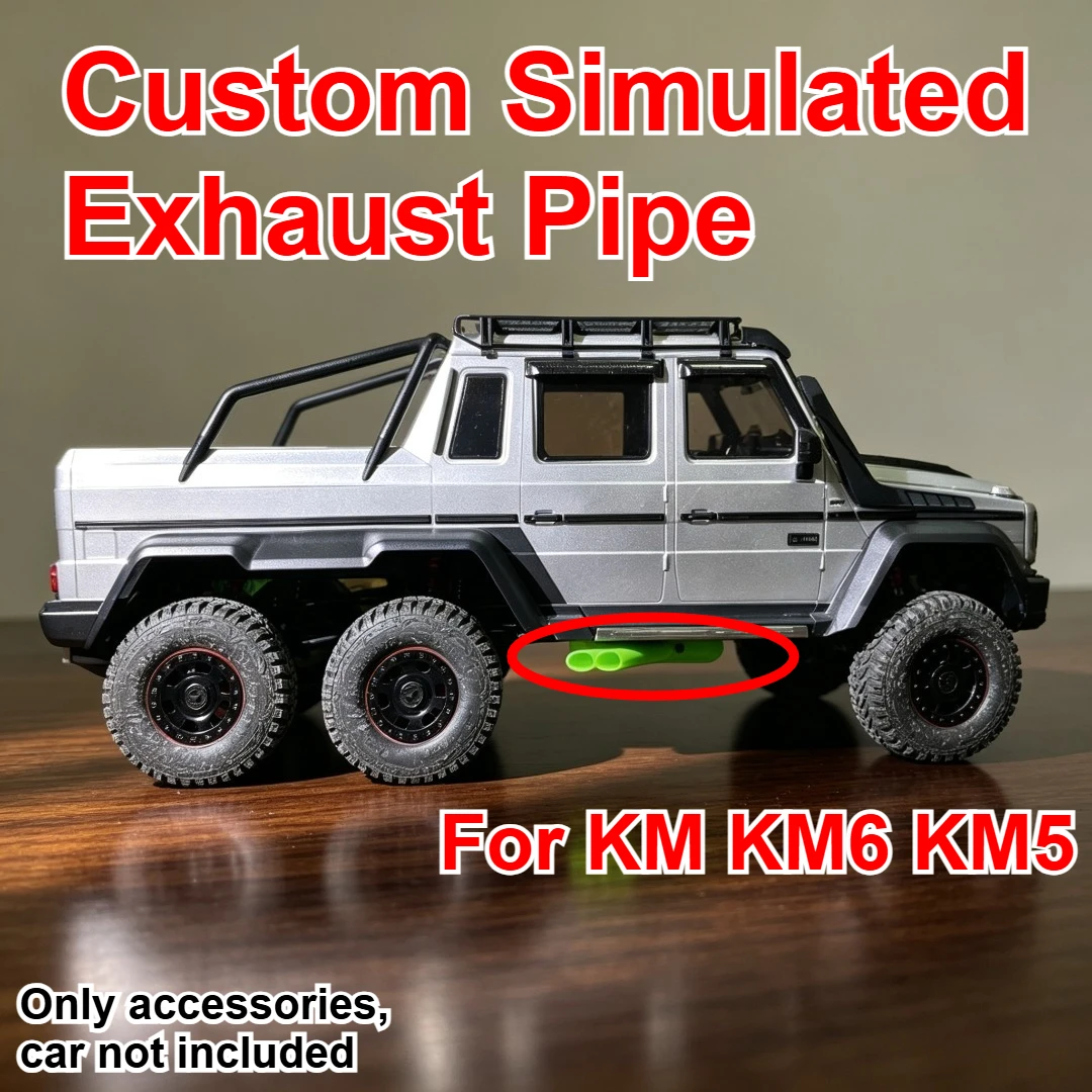For KM KM5 KM6 1/8 RC Off‑Road Truck 3D Printed Side Exhaust Custom Model Scale Simulation Styling Decor Upgrade Accessories