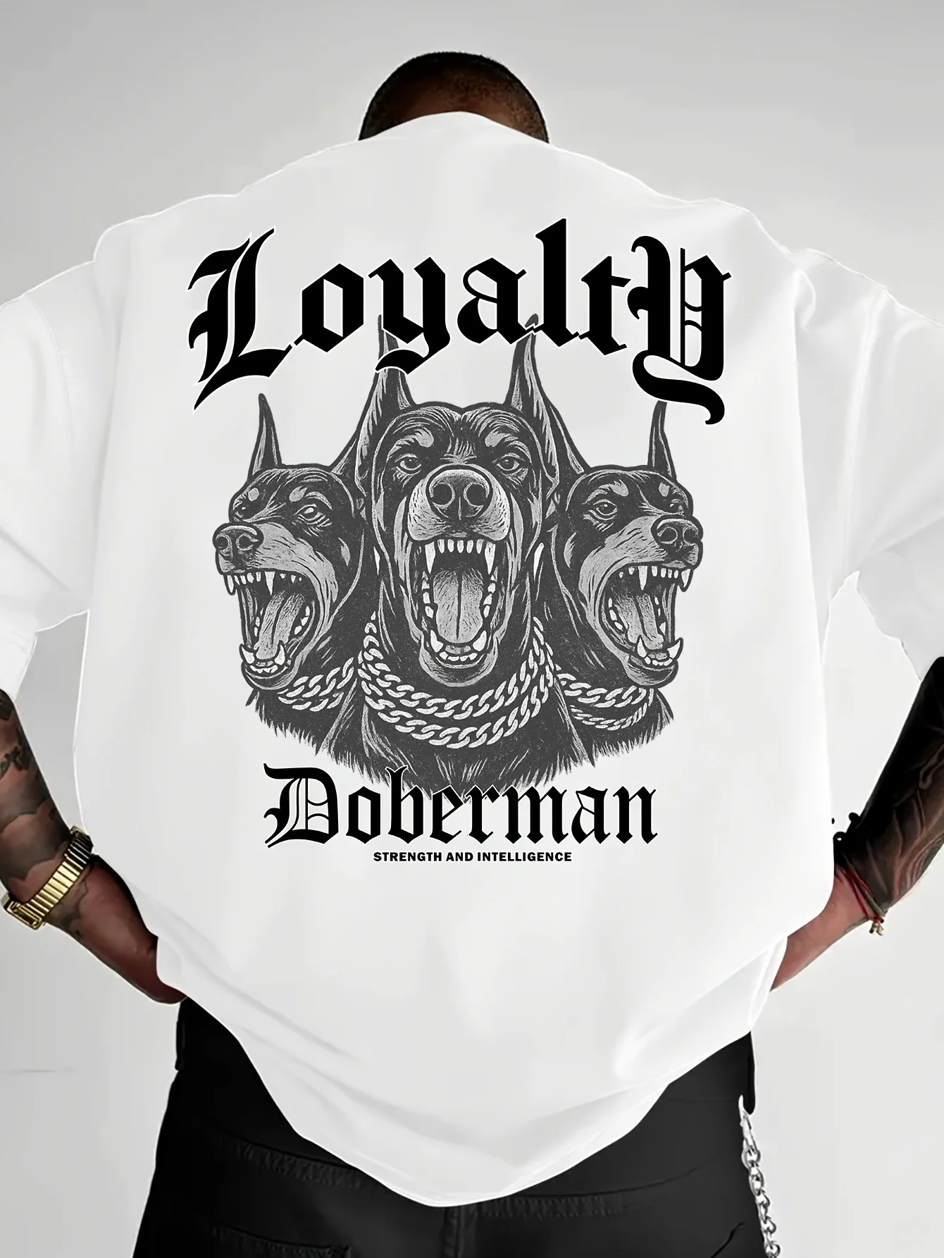 Camiseta de Verano para Hombre con Estampado de Doberman Pinscher, Algodón Transpirable, Estilo Urbano, Holgada, Casual, Moderna, Cuello Redondo, Manga Corta