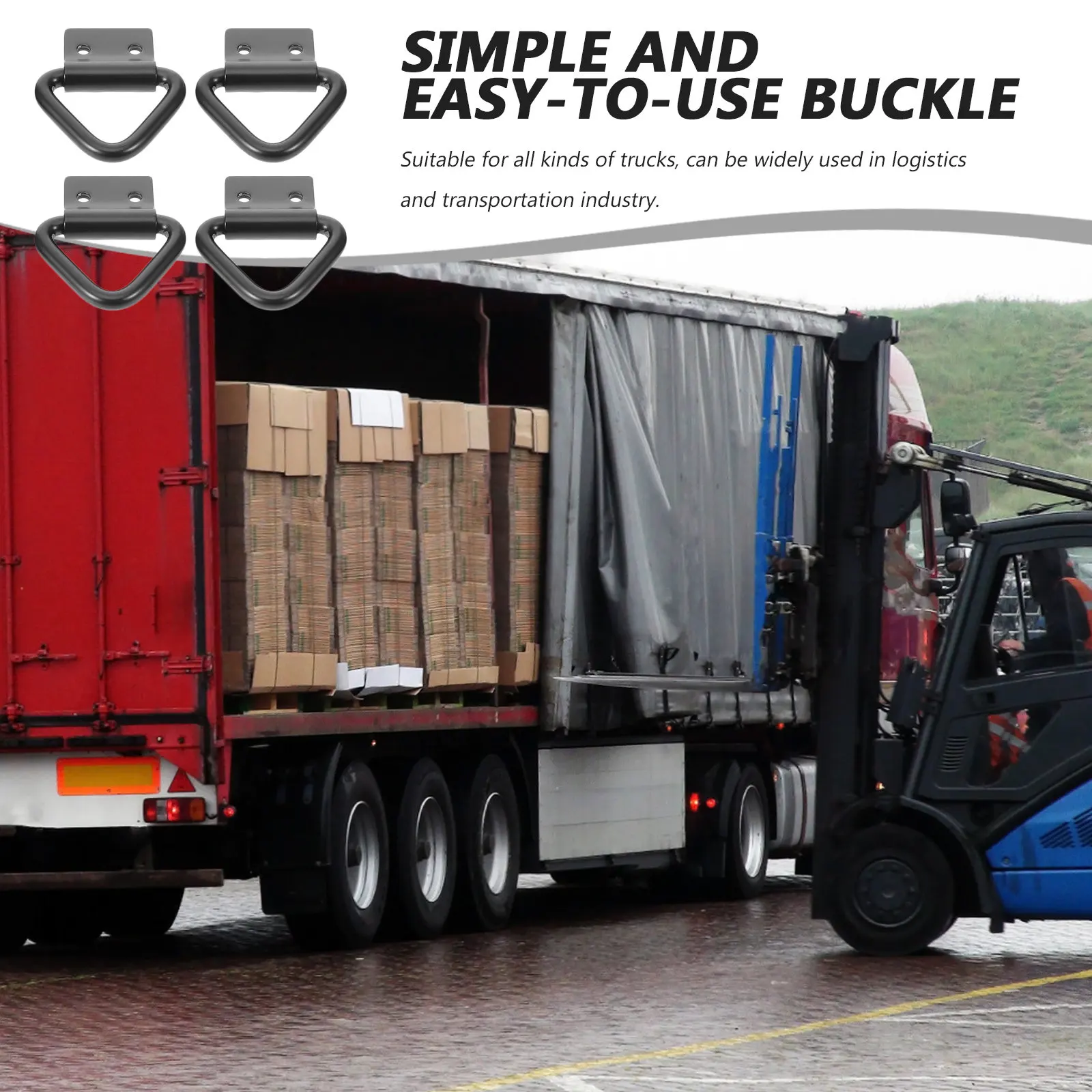 4Pcs Heavy Duty Metal Truck Cargo Hook Buckle Set for Secure Lashing Rings Trailer Tie Down Anchors Truck Bed Hooks Cargo