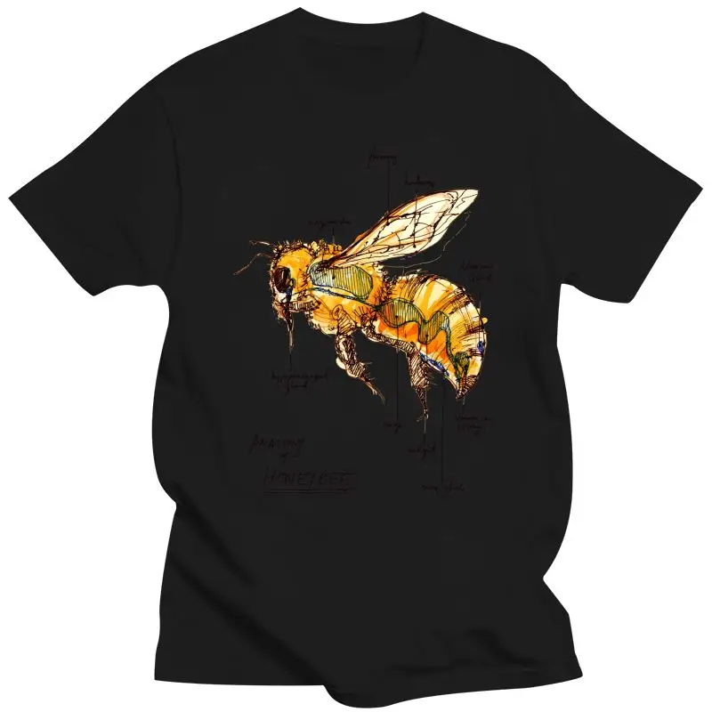 New 2021 Harajuku Anatomy Of Bee Funny Print T-Shirt Summer Fashion Men T-Shirt  Funny Honey Design Man Tops High Quality Casual