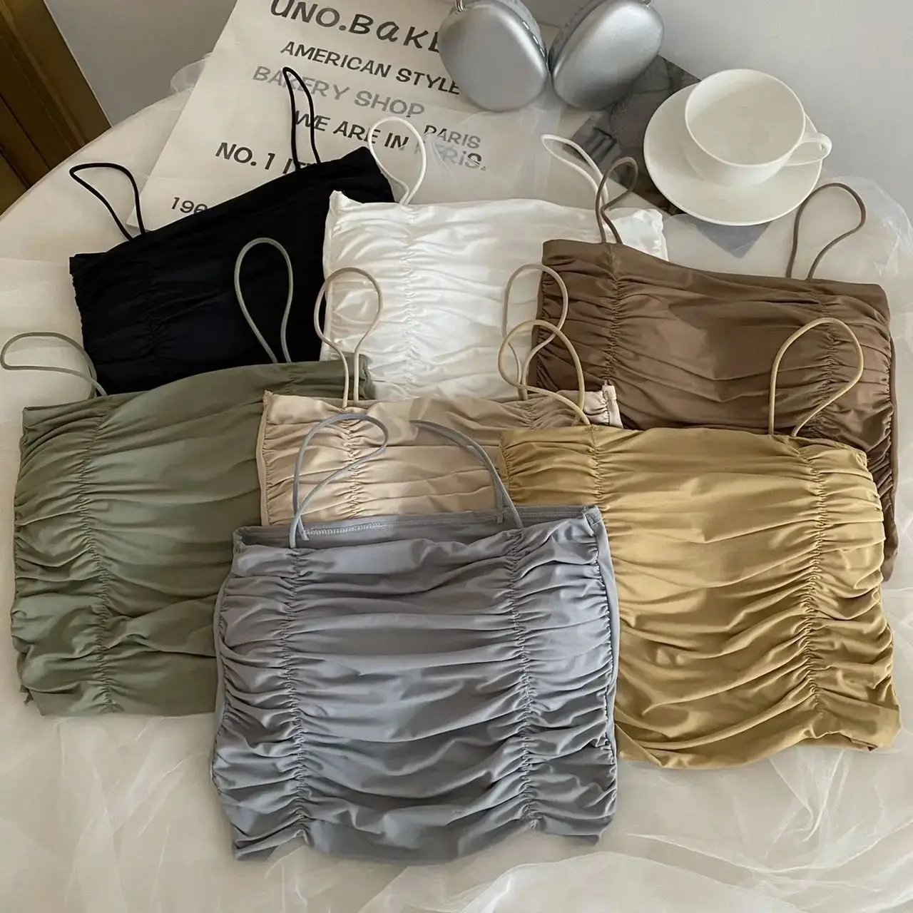 เสื้อกล้ามครอปเซ็กซี่สำหรับผู้หญิง เสื้อครอปฤดูร้อนแบบสายเดี่ยว พร้อมเสื้อกั๊ก C Svel สำหรับสุภาพสตรี แฟชั่นฤดูใบไม้ร่วง เสื้อผ้าผู้หญิง