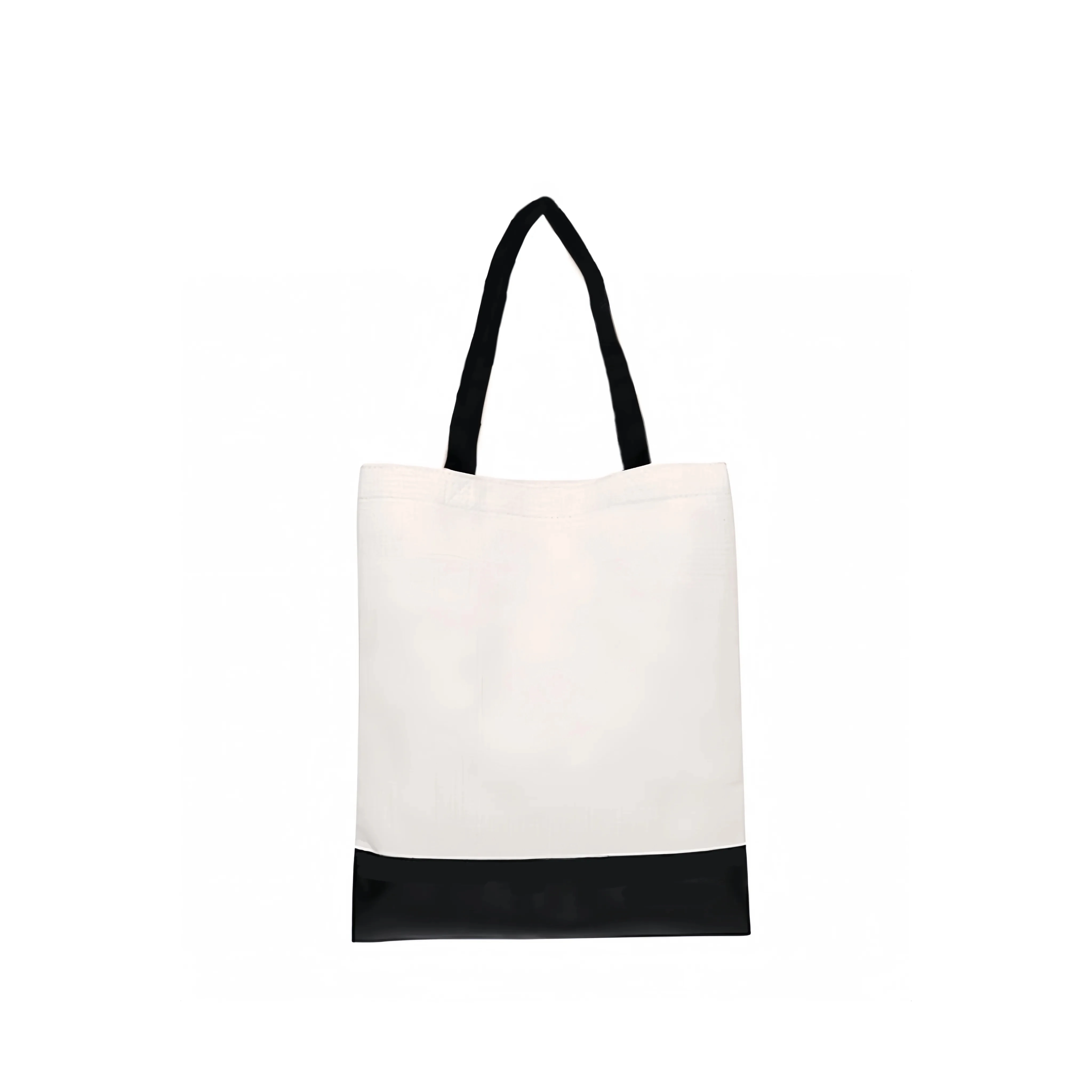 Sublimation Blank Shopping Bag Factory Propaganda Canvas Black Bottom Storage Bag For Printed Logo Cotton Tote Bag