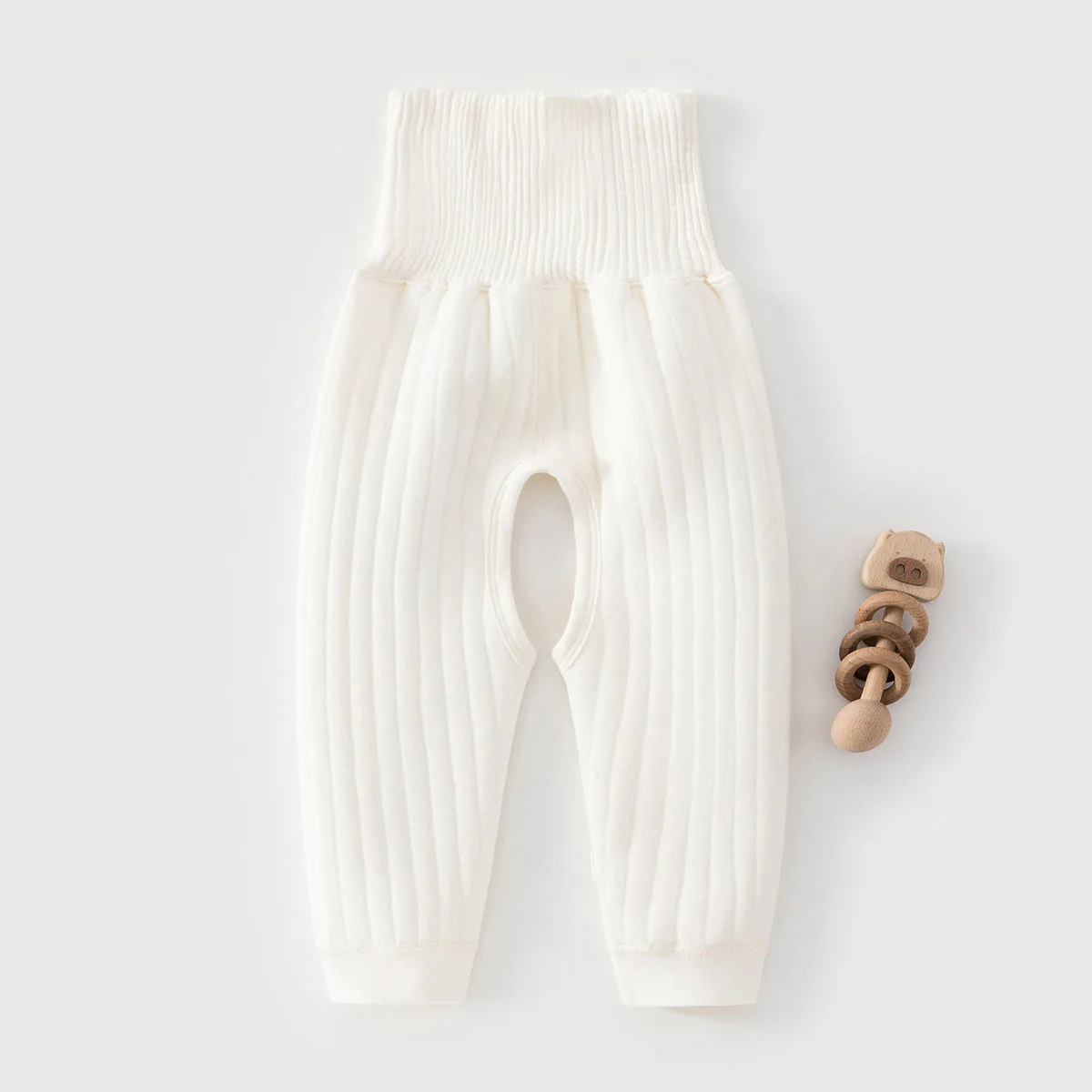Somenie Baby High Waist Belly Protection Pants Cotton Padded Thermal Trousers Autumn Winter Crotch Open Infant Toddler Underwear