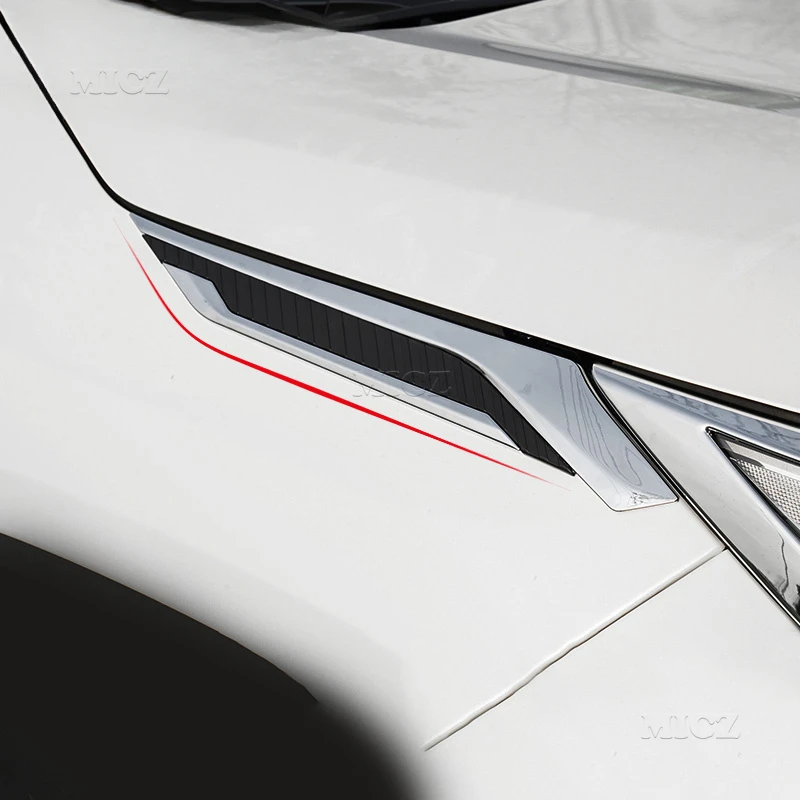 

Аксессуары из АБС-пластика для Toyota RAV4 2019 -2022 2023 XA50, хромированная зеркальная поверхность, украшение для автомобильной доски в виде листьев, наклейка с изгибами акулы