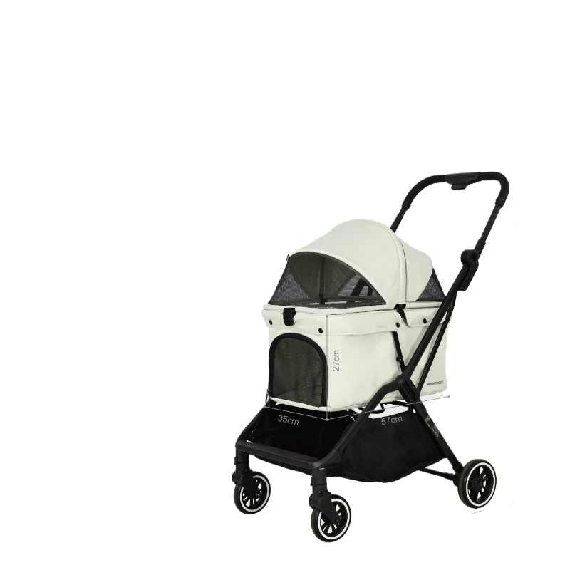 Pet cart is lightweight and can be folded with one click. Dog cart