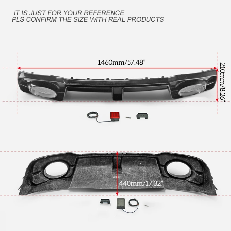 For AUDI A3 S3 RS3 8V Stanceworkz Spec-LM FRP Fiber Glass Rear Diffuser With Fog Light Fiberglass Car Accessories Body Kit