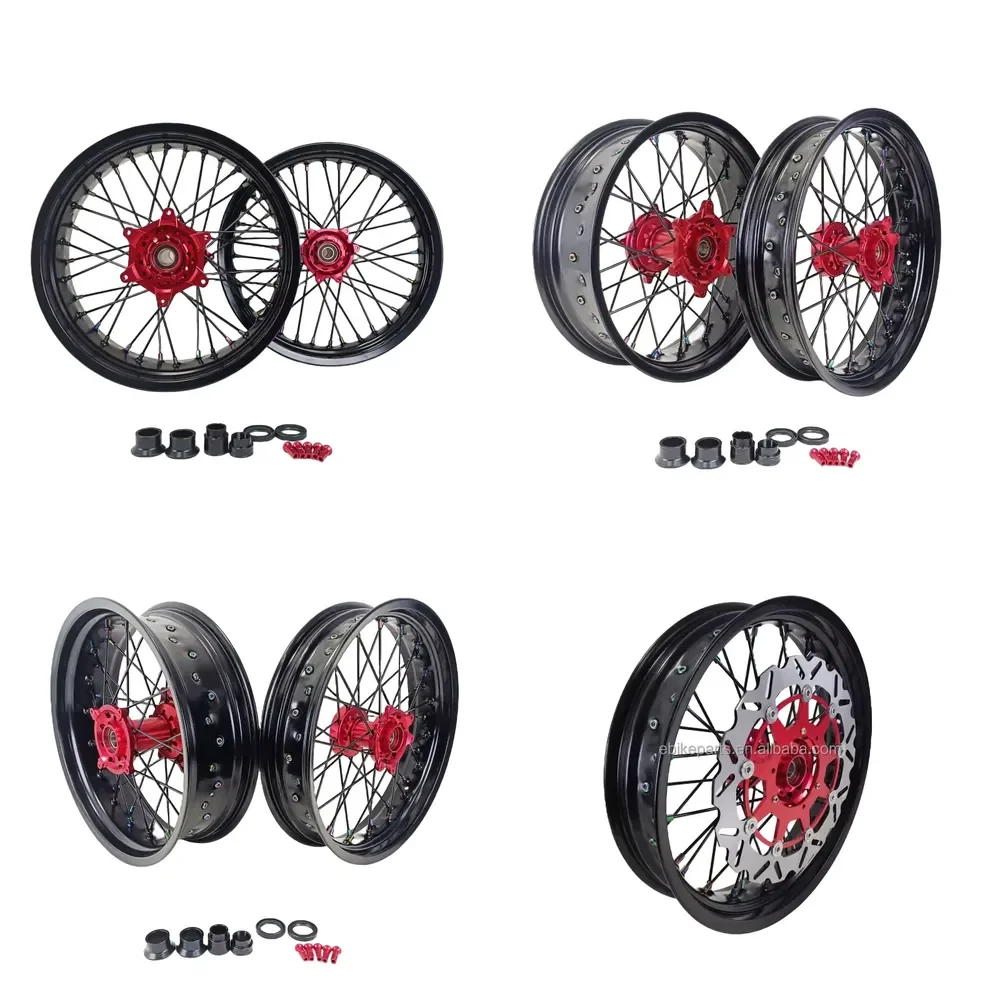 【2026 Stable Supply】 Customized Motorcycle Supermoto Wheels Wheel 17 Inch 36 Holes Wheel Set for EXC SXF YZF CRF KXF