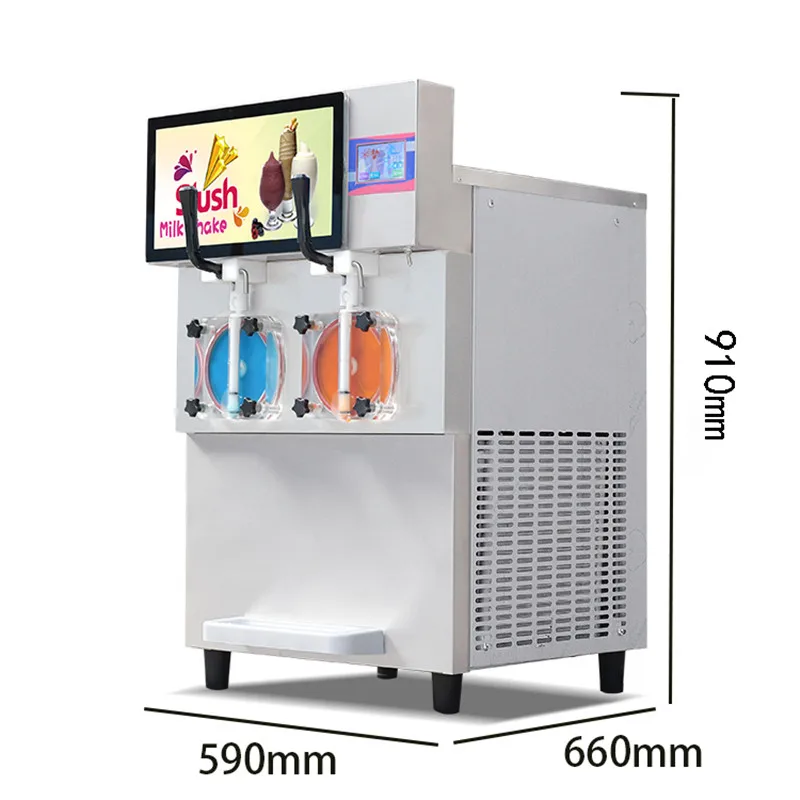 Máquina de granizado Mlik, 2 tanques de cócteles congelados, Margarita, Granita, Mlik, agitar, Enfriador de granizado, leche, té, café helado