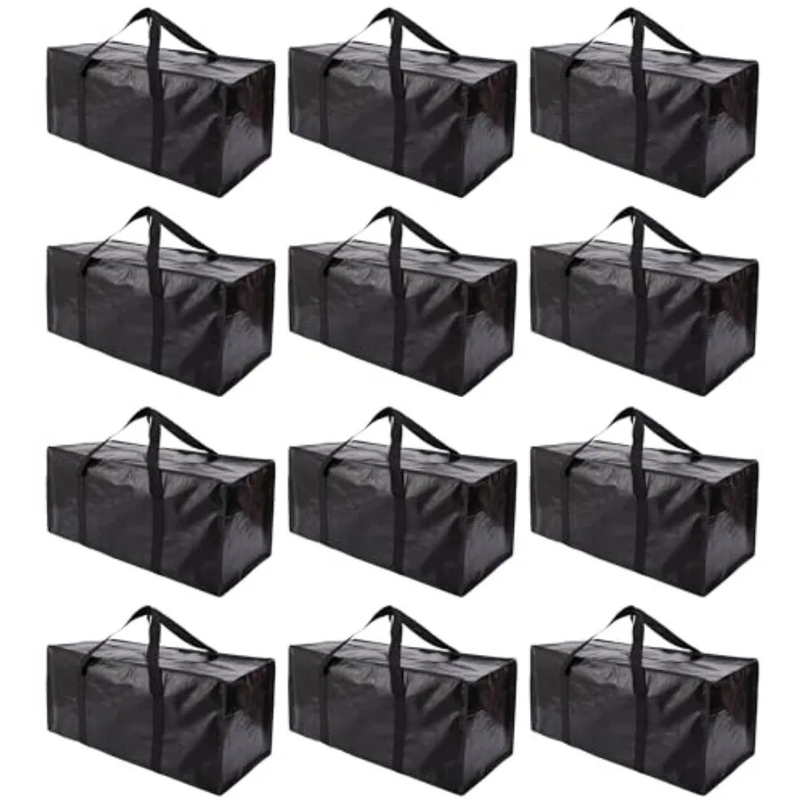 Extra Large Moving Bags with Zippers and Carrying Handles, Heavy-Duty Storage Tote for Space Saving Moving Storage, Fold Flat,