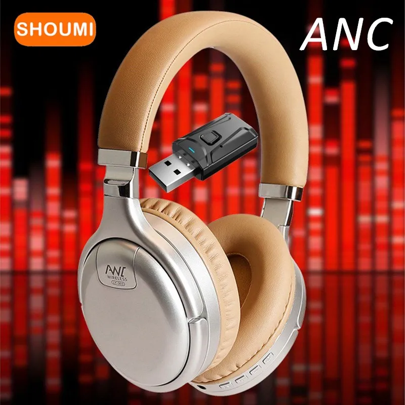 Active Noise Cancelling Headphone ANC Bluetooth Helmet Headsets with 3.5 USB TV Adaptor Bass Wireless Big Earphone For  TV