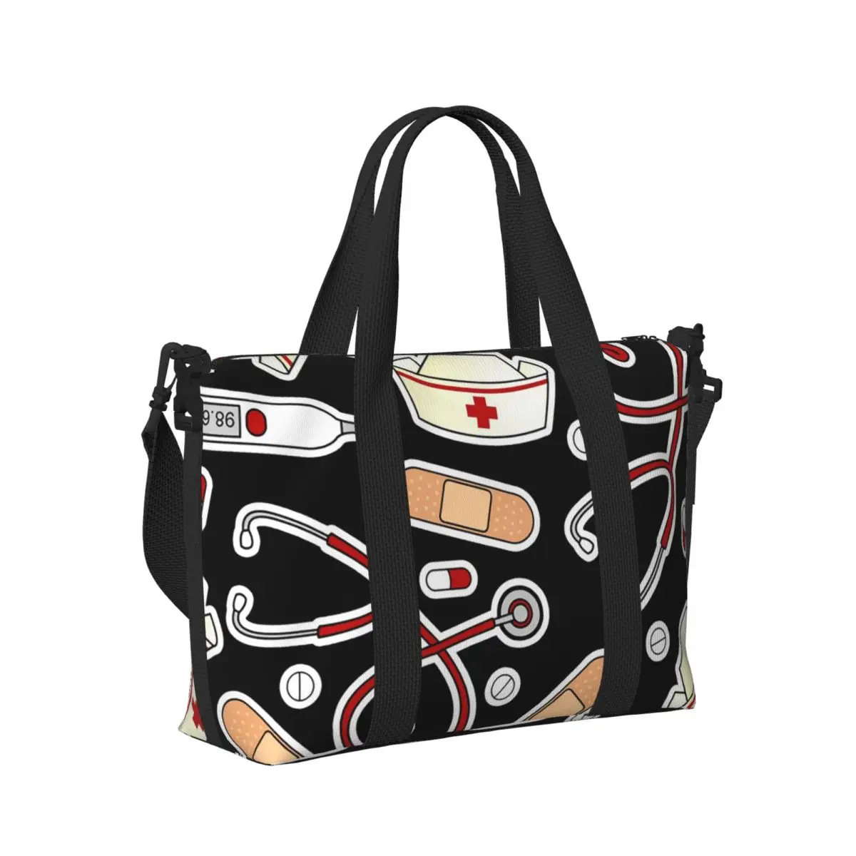 

Ladies Doctor Beach Travel Bag Large Capacity Tote Bags for Gym Sport Women Shopping Duffle Shoulder Bag