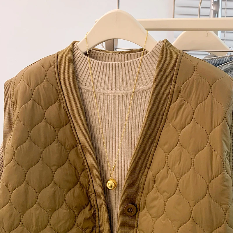 Afslankend effect Casual los dameskatoenen vest Faionable Hong Kong Sle gelaagde, blote bovenkleding