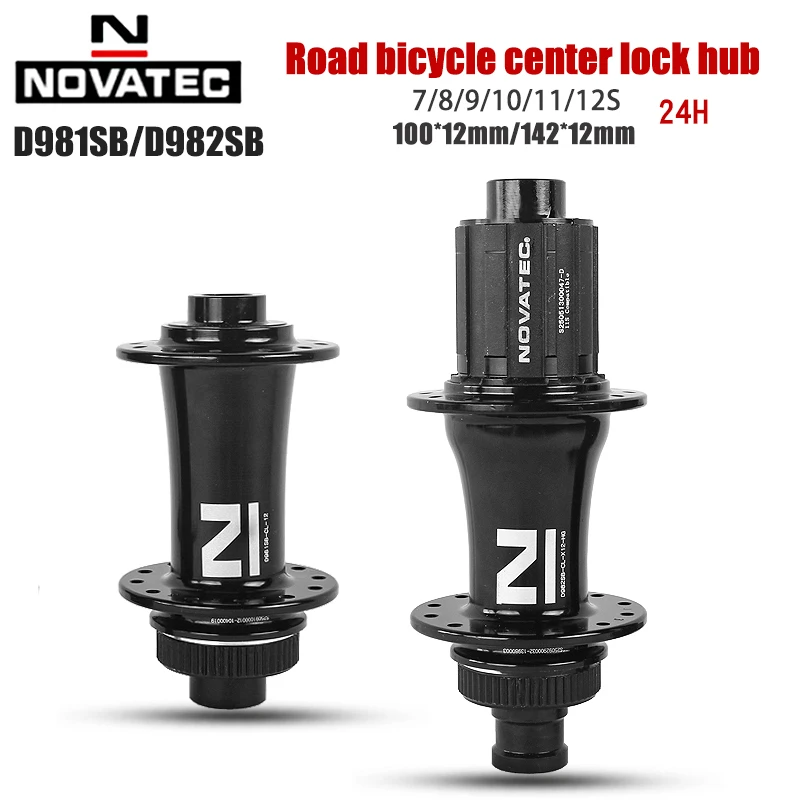 Novatec D981SB/D982SB Road bike hub  2/4 Bearings 100*142mm 24 hole Center lock Flower Drum For 7 8 9 10 11 12Speed