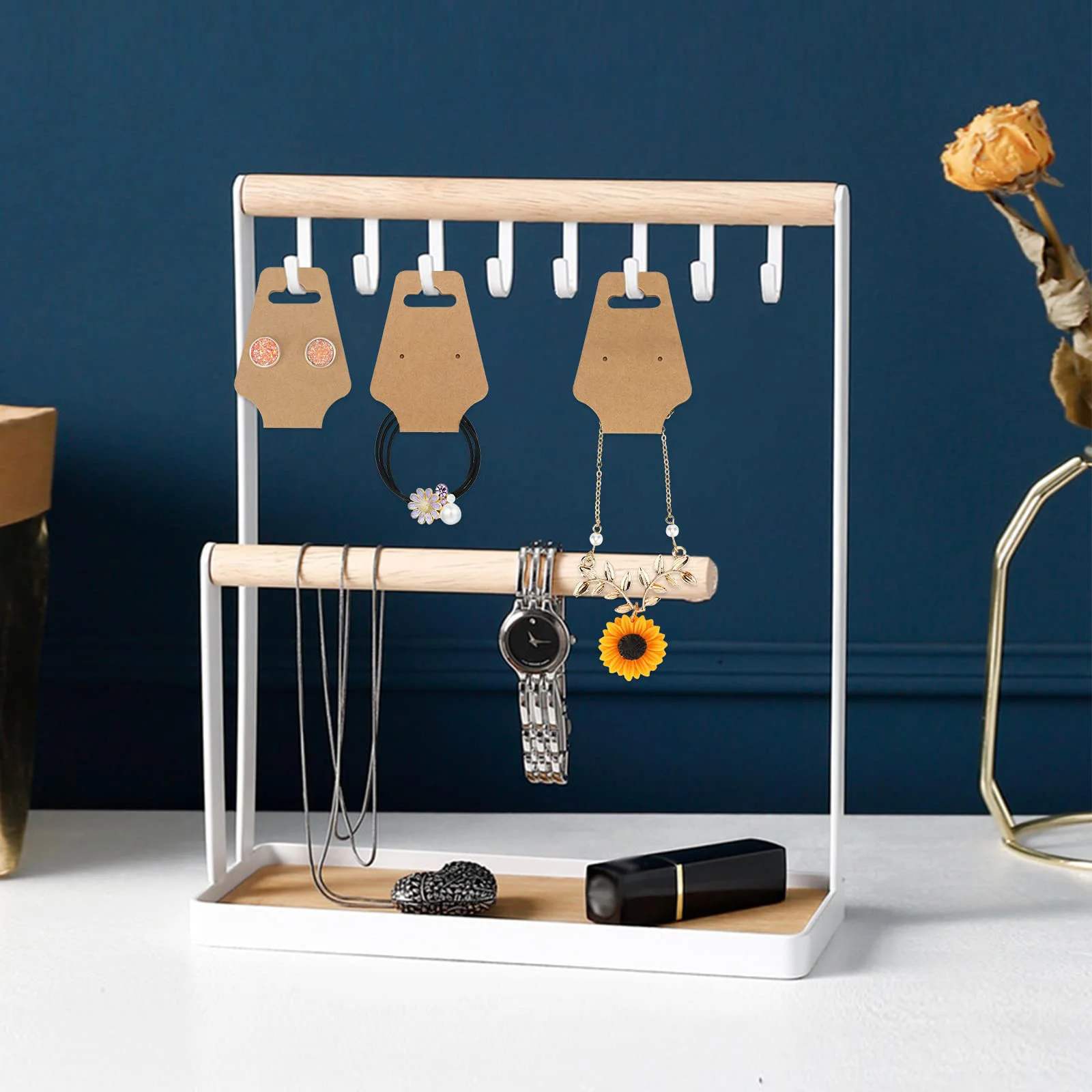 100 قطعة من بطاقة عرض المجوهرات الورقية من ورق الكرافت، مناسبة لبيع أسعار المجوهرات، عرض المجوهرات DIY، عرض السوار، القلادة