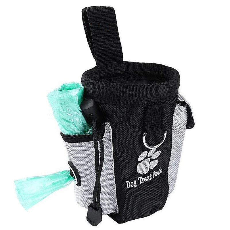 Puppy Dog Treat Pouch for Training Dog Reward Pouch Snack Bag Bait Bag Dog Treat Carrier Holder Waist Clip Drawstring Closure, F